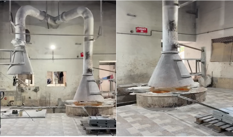 Indirect process zinc oxide calcining furnace